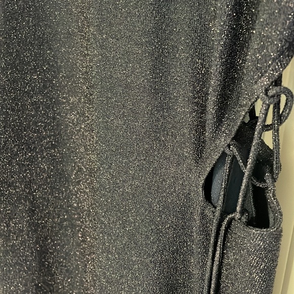 Reformation Kinsey Dress, Metallic Blue, Size Medium NWT - Picture 5 of 7